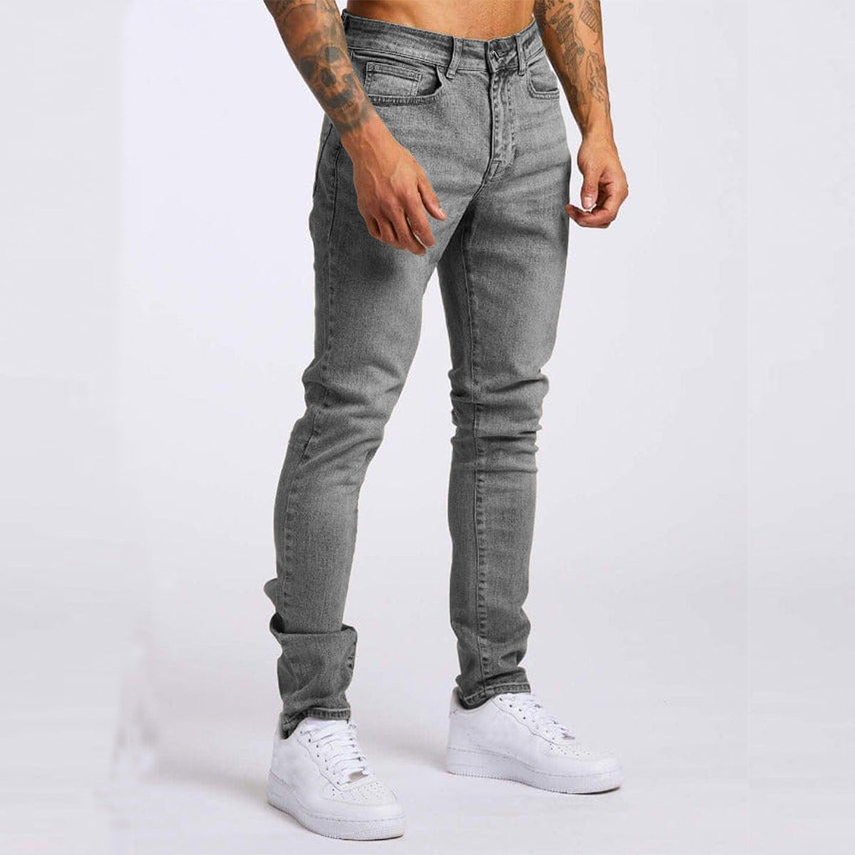 Darren - Tapered skinny-fit jeans med låg midja